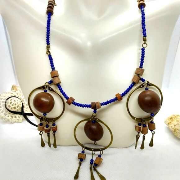 Native American tree‎ bulb dangle necklace